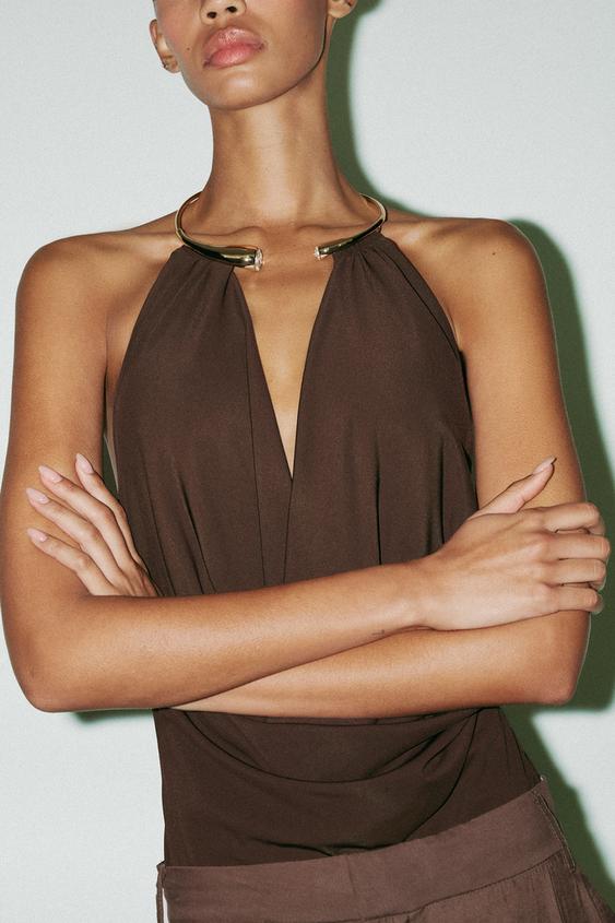 BODY CON COLLARINO GIOIELLO