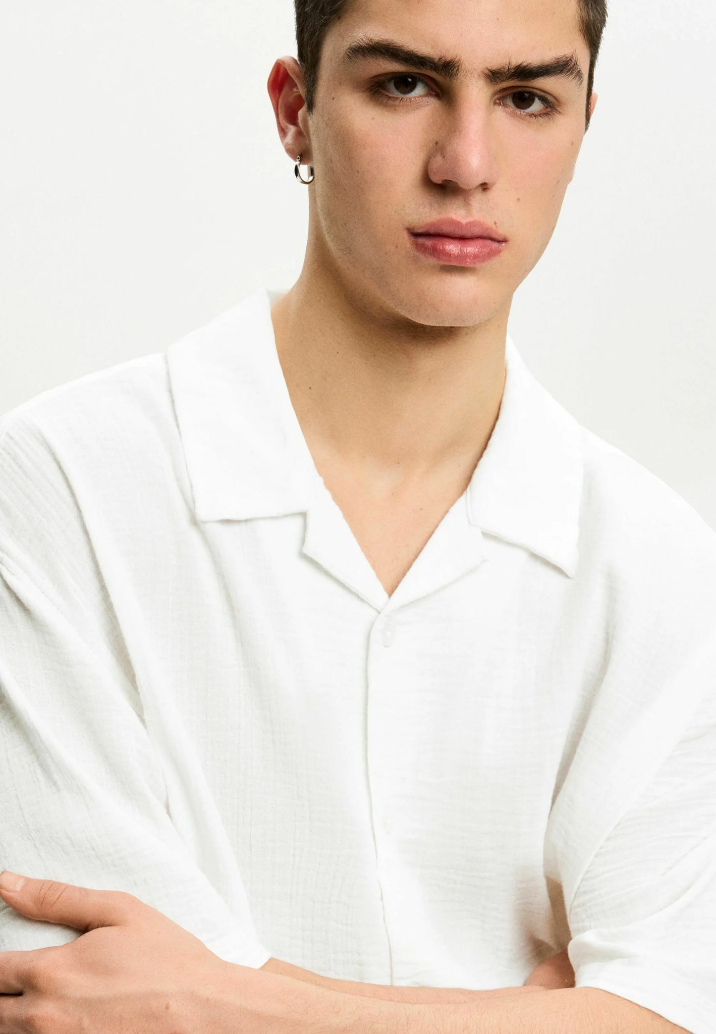 SHORT SLEEVE CREPE - Camicia - white