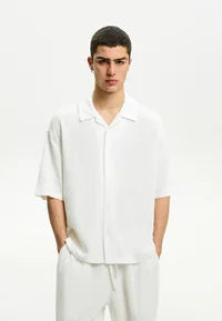 SHORT SLEEVE CREPE - Camicia - white